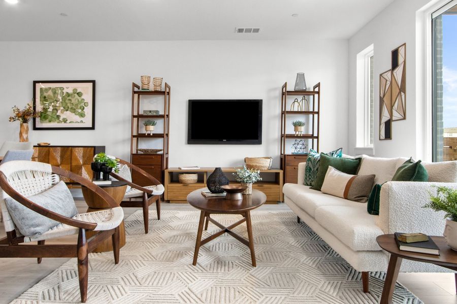 Furnished interior in a model home at Willow Grove Townhomes in Melissa (Image 15). Furnished interior in a model home at Willow Grove Townhomes in Melissa (Image 15).