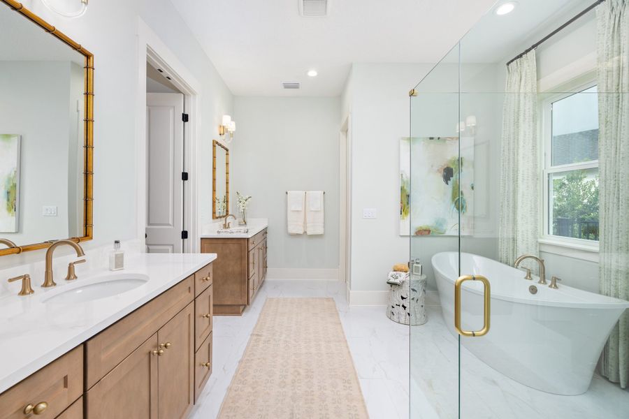 Furnished interior in a model home at Hidden Creek at SilverLeaf 80' Gold Series in St. Augustine (Image 65).