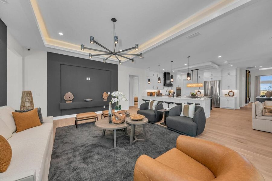 Furnished interior in a model home at Hampton Lakes in Sarasota (Image 152).