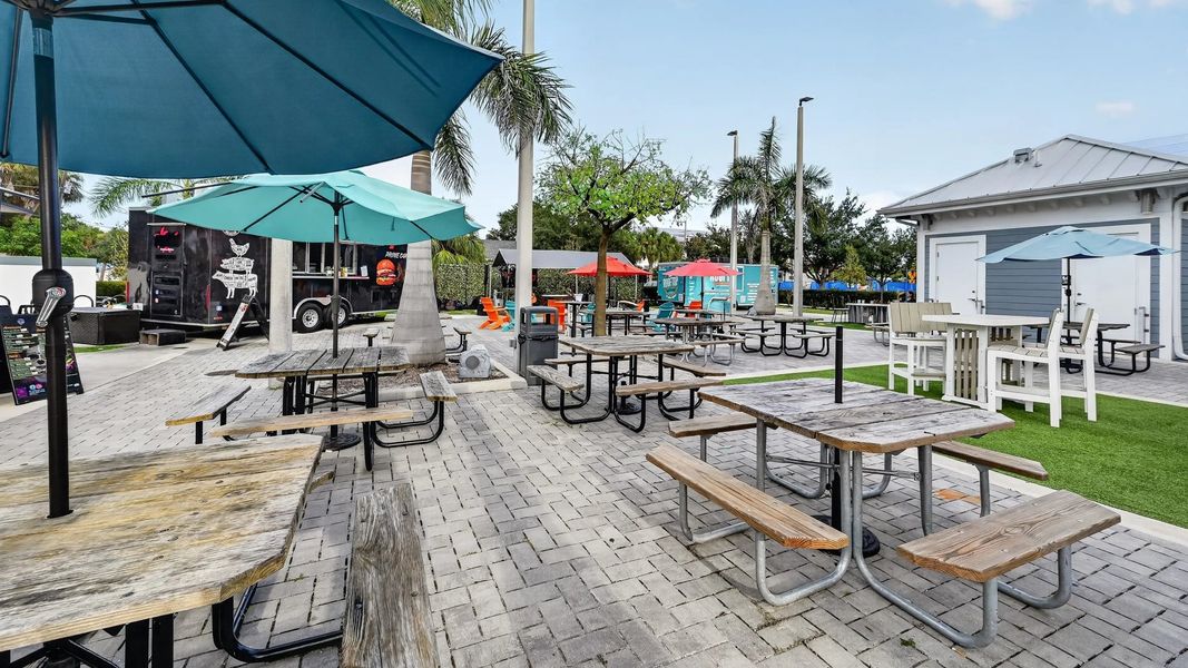 Rooftop at Riverside outdoor seating area