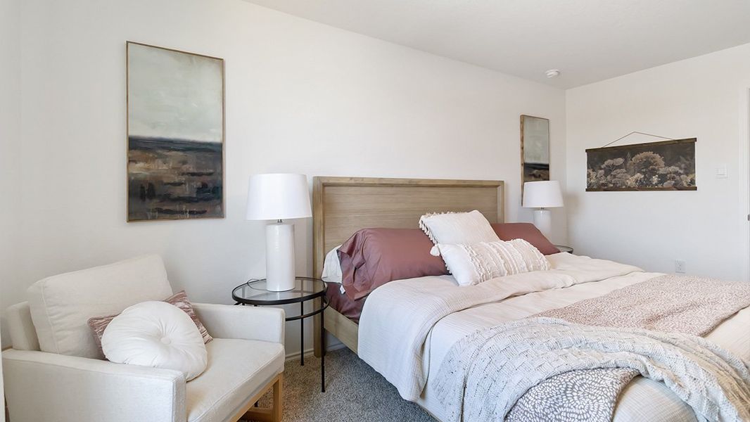 Furnished interior in a model home at Sereno Springs in Converse (Image 34).