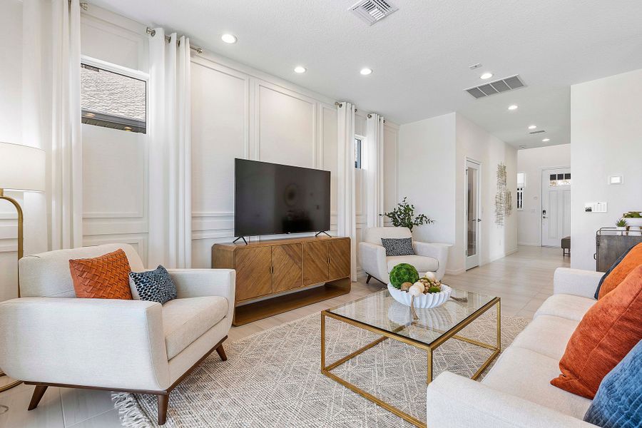 Furnished interior in a model home at The Sanctuary – Coastal Collection in Punta Gorda (Image 33).