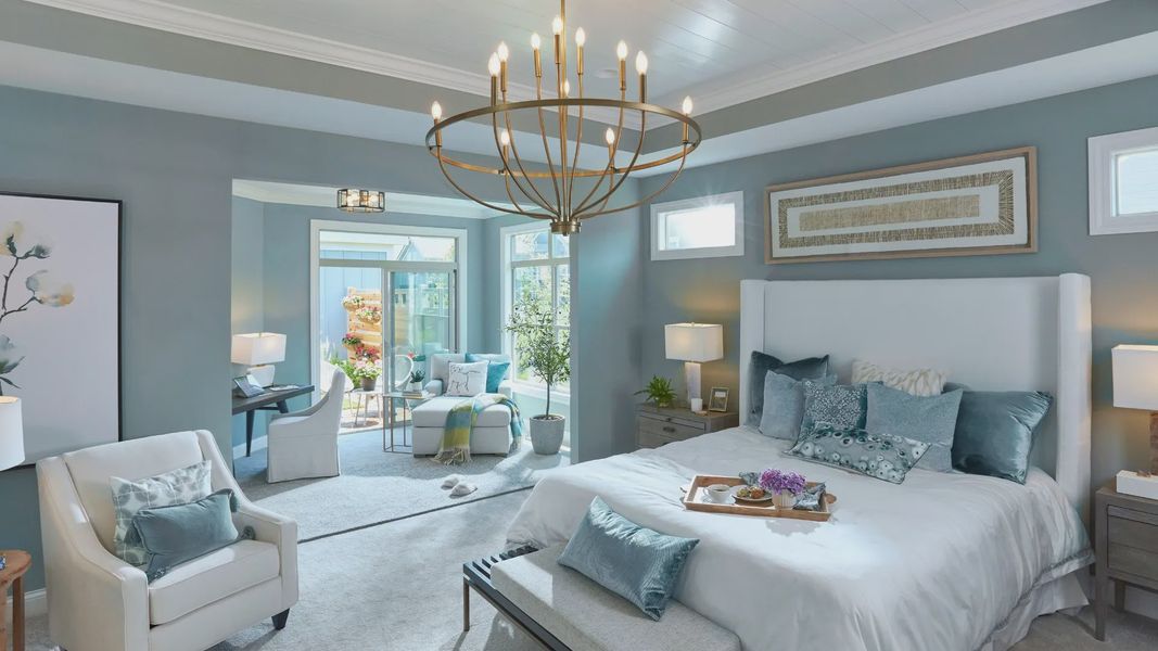 Furnished interior in a model home at The Courtyards at Redbud Lane in Holly Springs (Image 26).