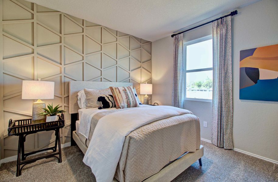 Santiago model bedroom from Blue Ridge Ranch in San Antonio by Century Communities