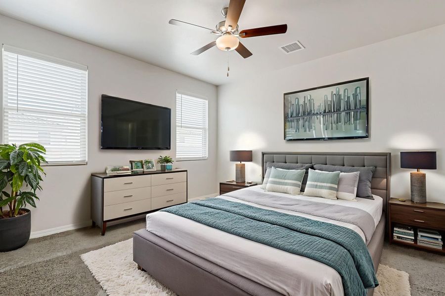 Furnished interior in a model home at Desert Breeze in Horizon City (Image 4). Furnished interior in a model home at Desert Breeze in Horizon City (Image 4).