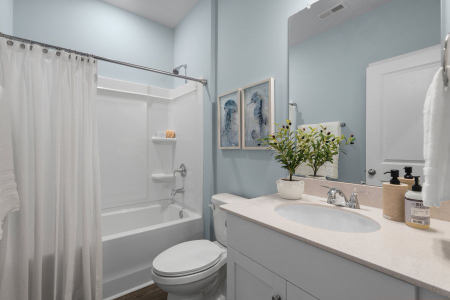 Furnished interior in a model home at Creekview Landing in Shallotte (Image 25).