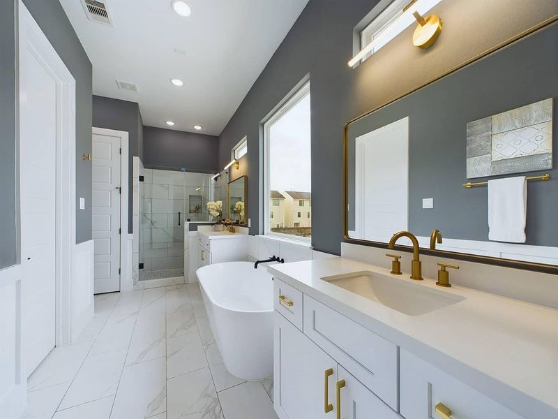 Furnished interior in a model home at Orange Spring Homes in Houston (Image 15).