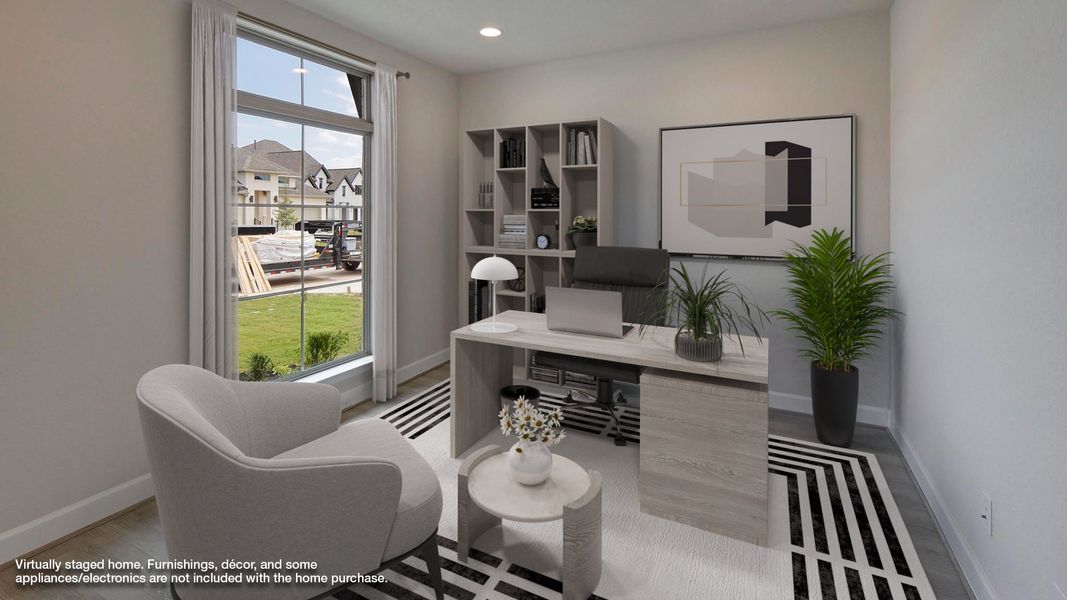 Furnished interior in a model home at Stevens Ranch 55' in San Antonio (Image 8).