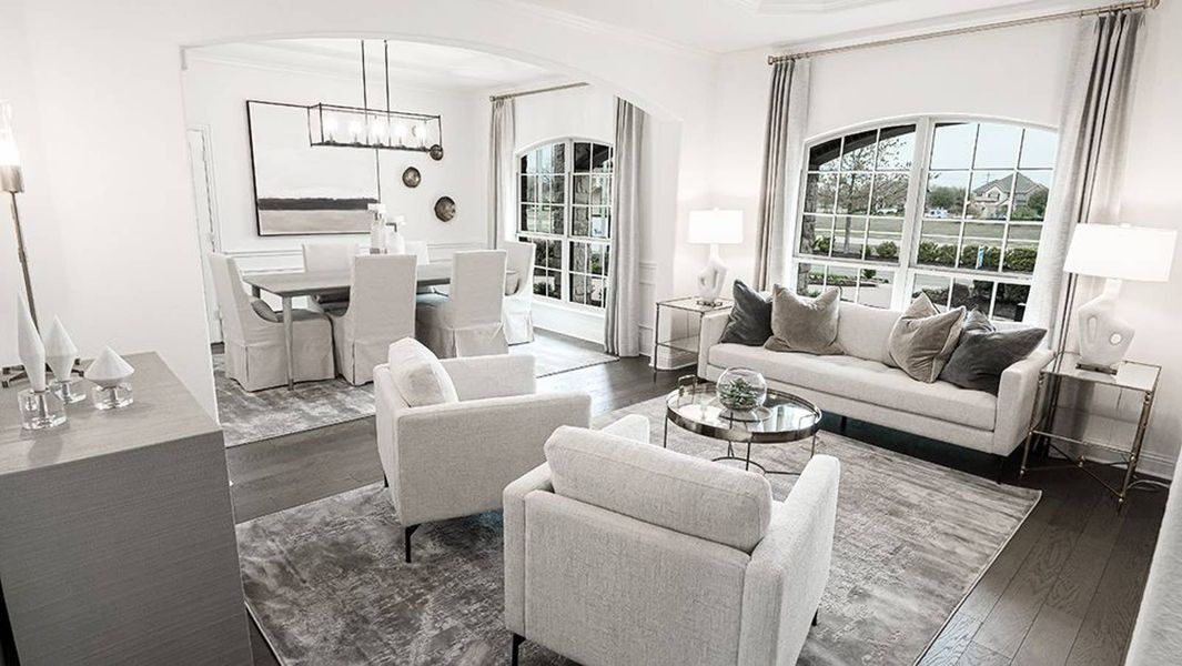 Furnished interior in a model home at Mira Lagos Crossing in Grand Prairie (Image 3).
