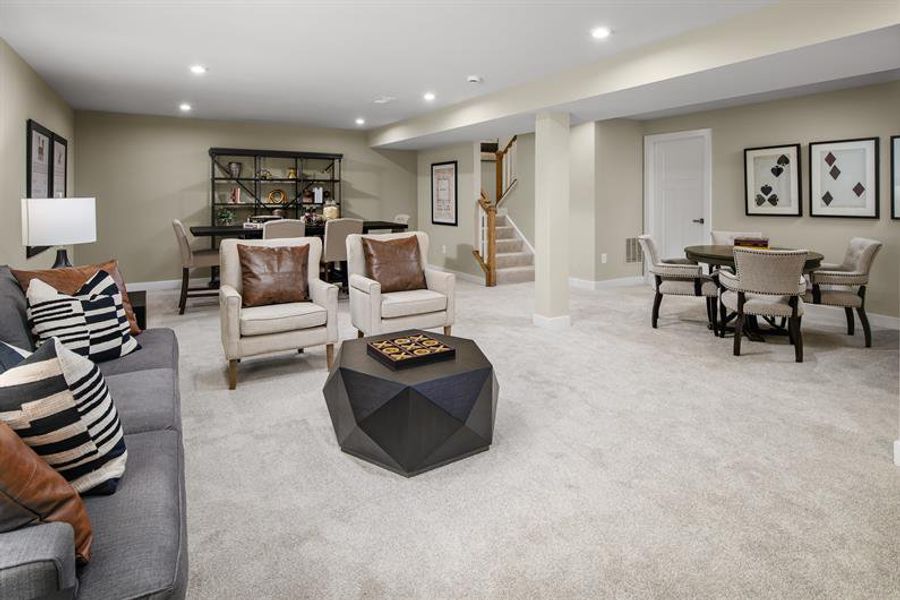 Having a finished basement offers additional flexible living space.