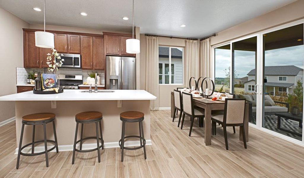 Furnished interior in a model home at The Trails at Aspen Ridge in Colorado Springs (Image 3).