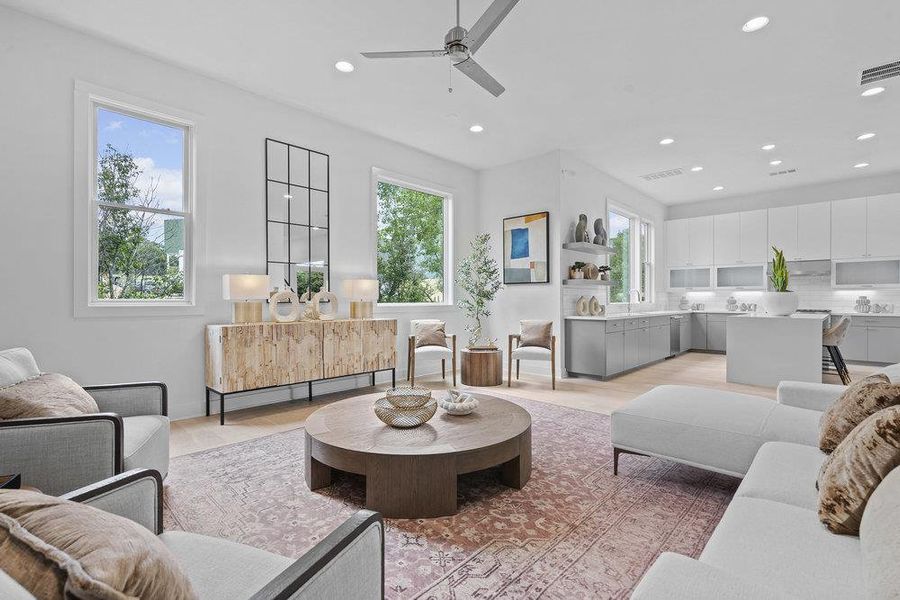 Furnished interior in a model home at Carroll Crest in Carrollton (Image 3).