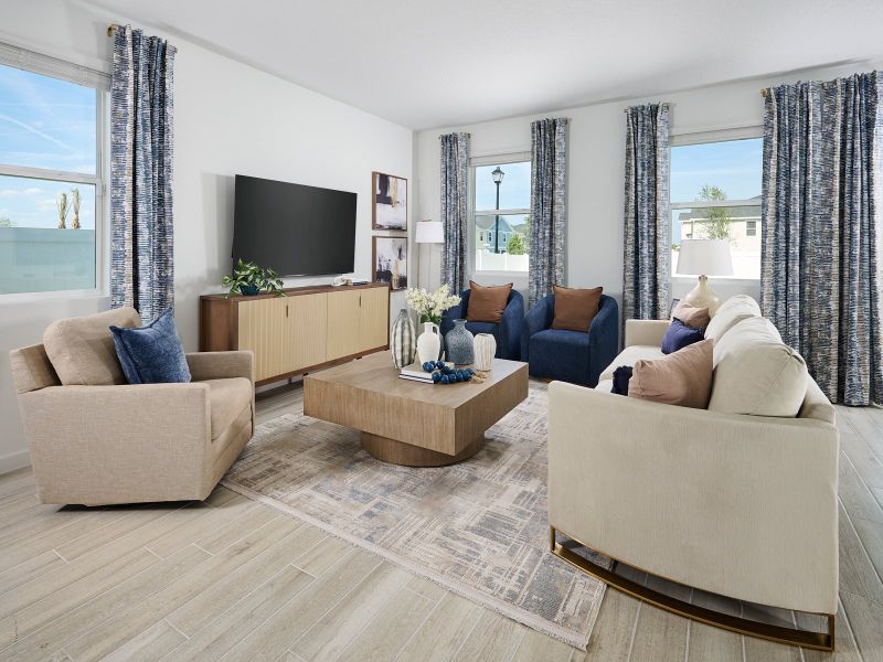 Furnished interior in a model home at The District at Oakleaf - The Grove in Middleburg (Image 4).
