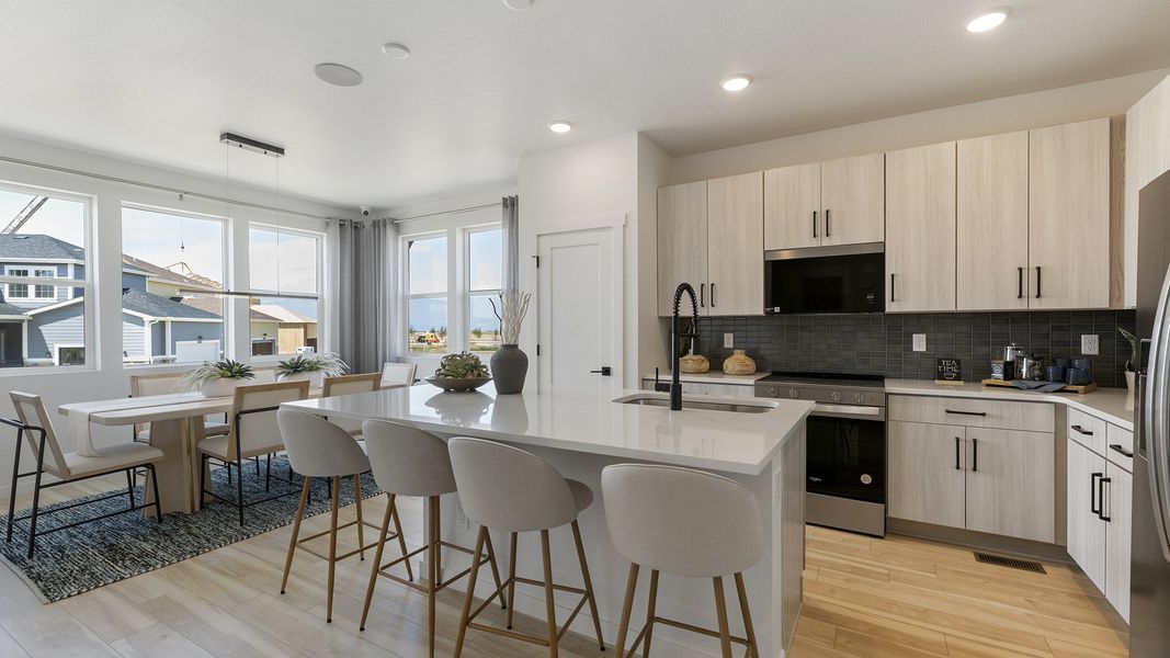 Experience luxury in this modern kitchen, a testament to elegant residential home design and architecture.