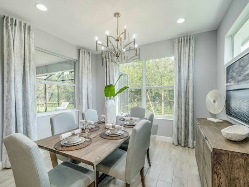 Furnished interior in a model home at High Pointe in Vero Beach (Image 62).