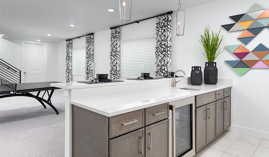 Furnished interior in a model home at Chateau at the Meadows in Castle Rock (Image 27).