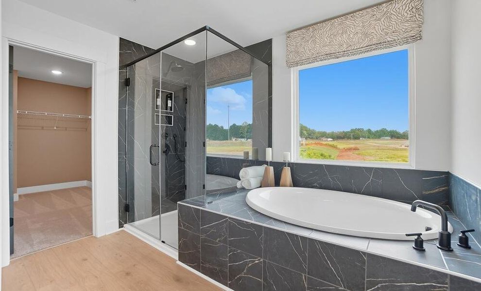 Furnished interior in a model home at Carrington in Stanley (Image 37).