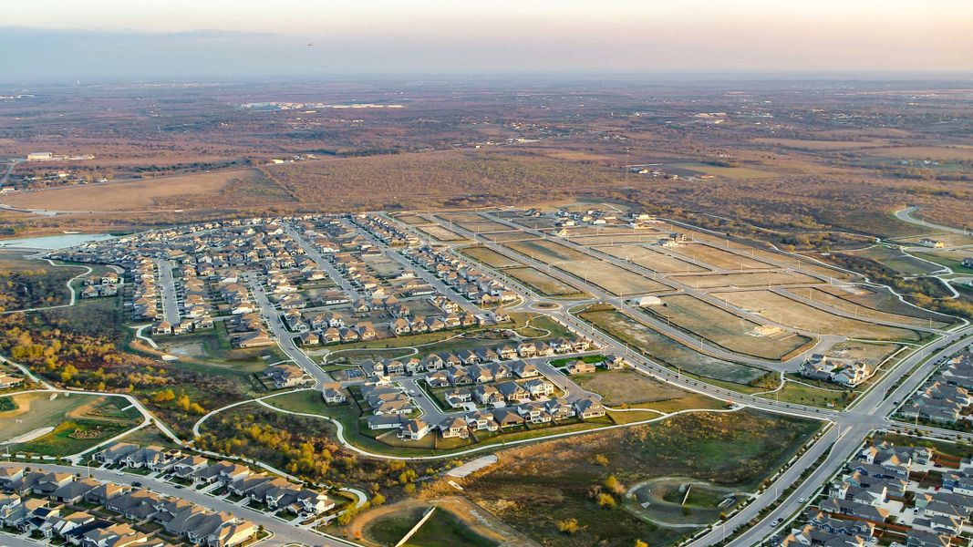 Aerial view of the Easton Park 60s community in Austin, TX, showing layout and nearby surroundings (Image 14).