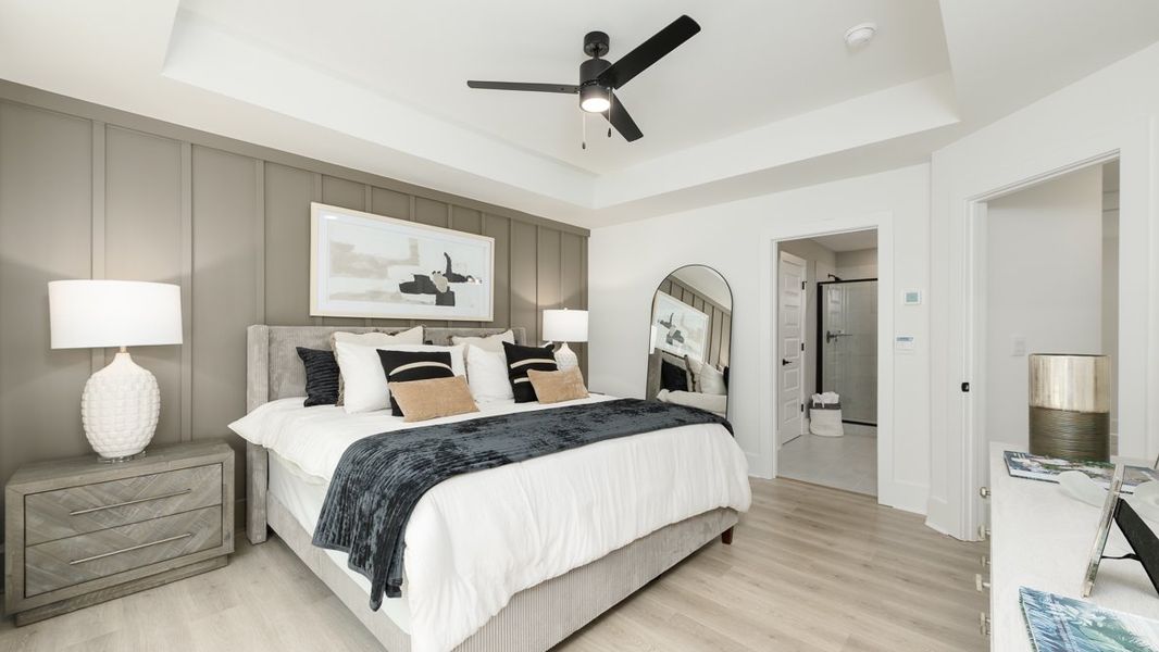 Furnished interior in a model home at Overlook at Peachtree Corners in Norcross (Image 27).