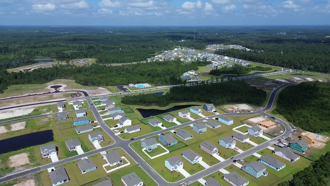Aerial view of the Auberon Woods community in Conway, SC, showing layout and nearby surroundings (Image 10).