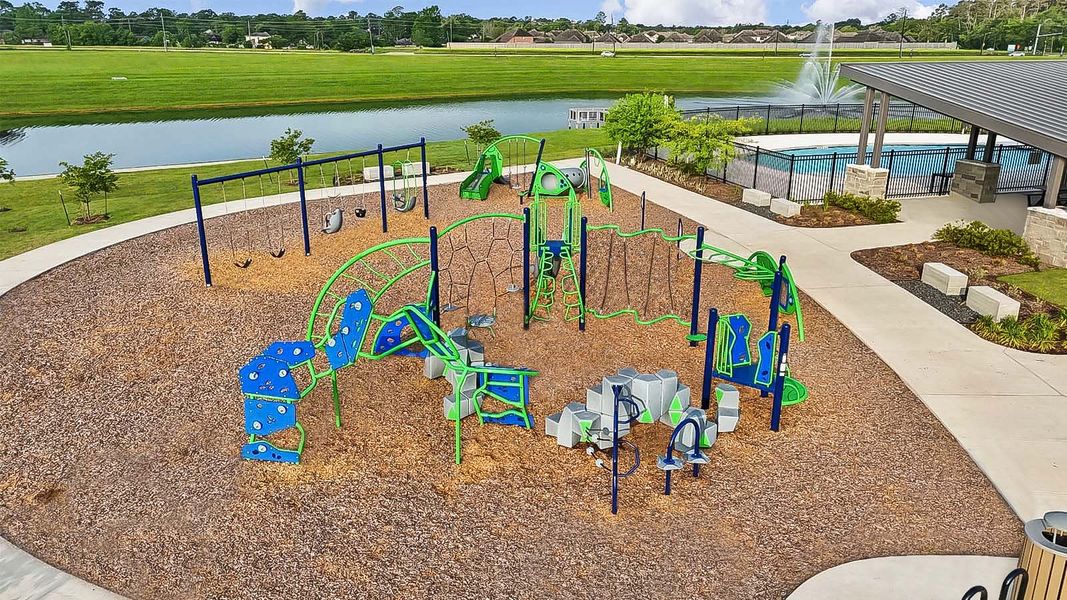Aerial view of the Newport Pointe community in Crosby, TX, showing layout and nearby surroundings (Image 6).