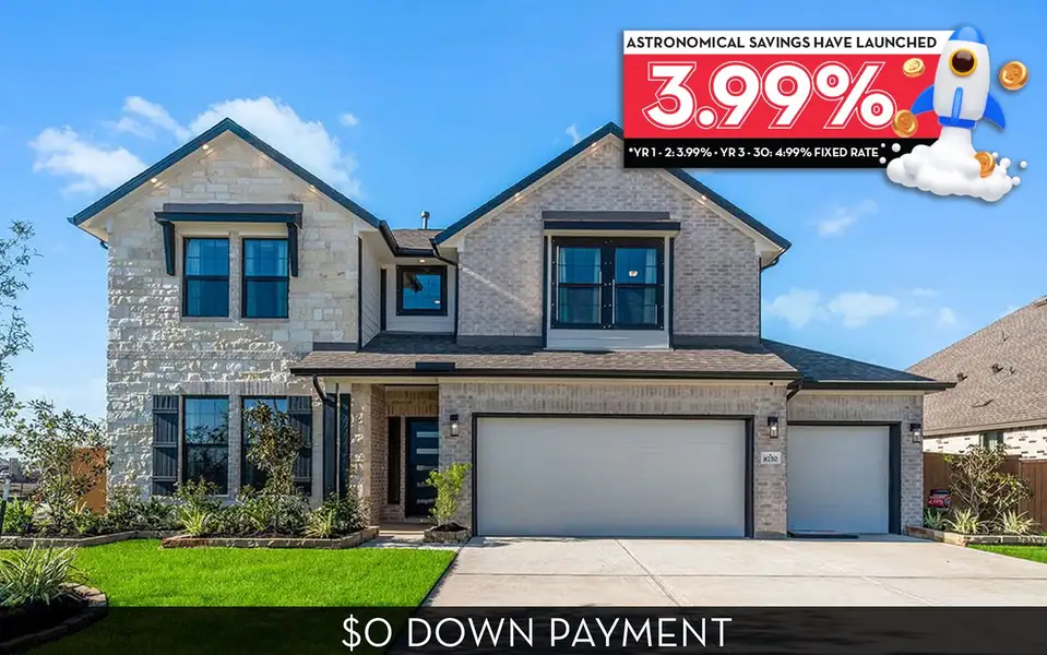 Front exterior of a home in the Canterra Creek community, located in Rosharon, TX (Image 1). Front exterior of a home in the Canterra Creek community, located in Rosharon, TX (Image 1).