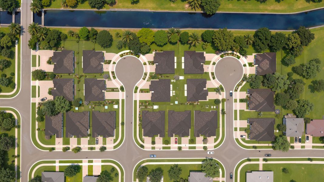 Aerial view of the Palm Villas community in Leisure City, FL, showing layout and nearby surroundings (Image 12).