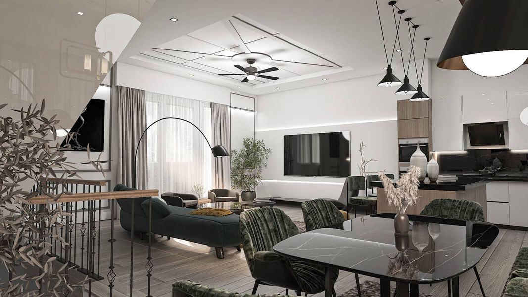 Furnished interior in a model home at Chateaux at Northwood in Houston (Image 2). Furnished interior in a model home at Chateaux at Northwood in Houston (Image 2).