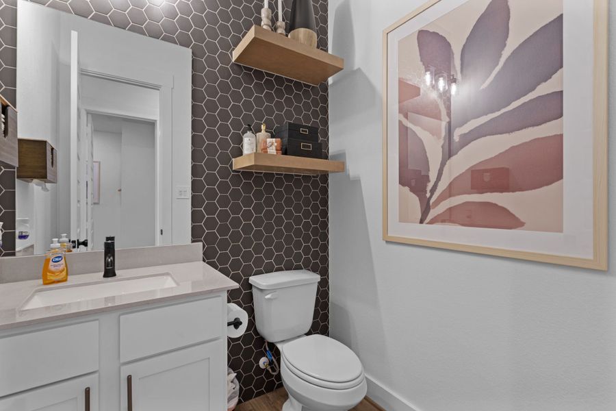 Furnished interior in a model home at Hunters Crossing in Sealy (Image 21).