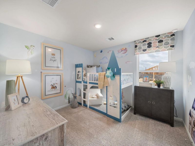 Furnished interior in a model home at Hill & Dale Ranch in Splendora (Image 17).