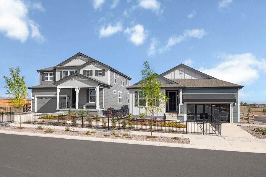 Front exterior of a home in the The Nest Reserve at Canyon Creek community, located in Erie, CO (Image 3). Front exterior of a home in the The Nest Reserve at Canyon Creek community, located in Erie, CO (Image 3).