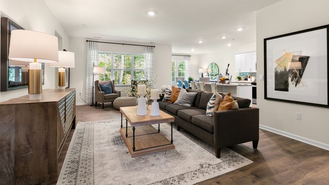 Furnished interior in a model home at River Stone in Elm City (Image 5).