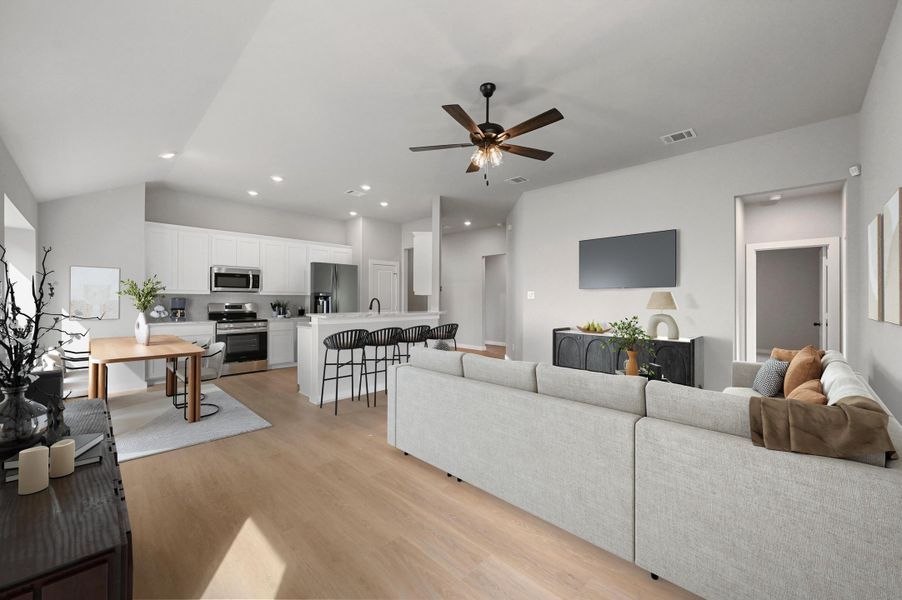 Furnished interior in a model home at Craftsmen's Corner in Cleburne (Image 17). Furnished interior in a model home at Craftsmen's Corner in Cleburne (Image 17).