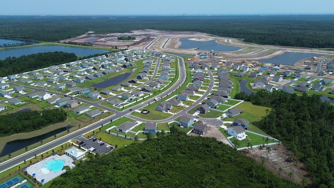 Aerial view of the Auberon Woods community in Conway, SC, showing layout and nearby surroundings (Image 16).