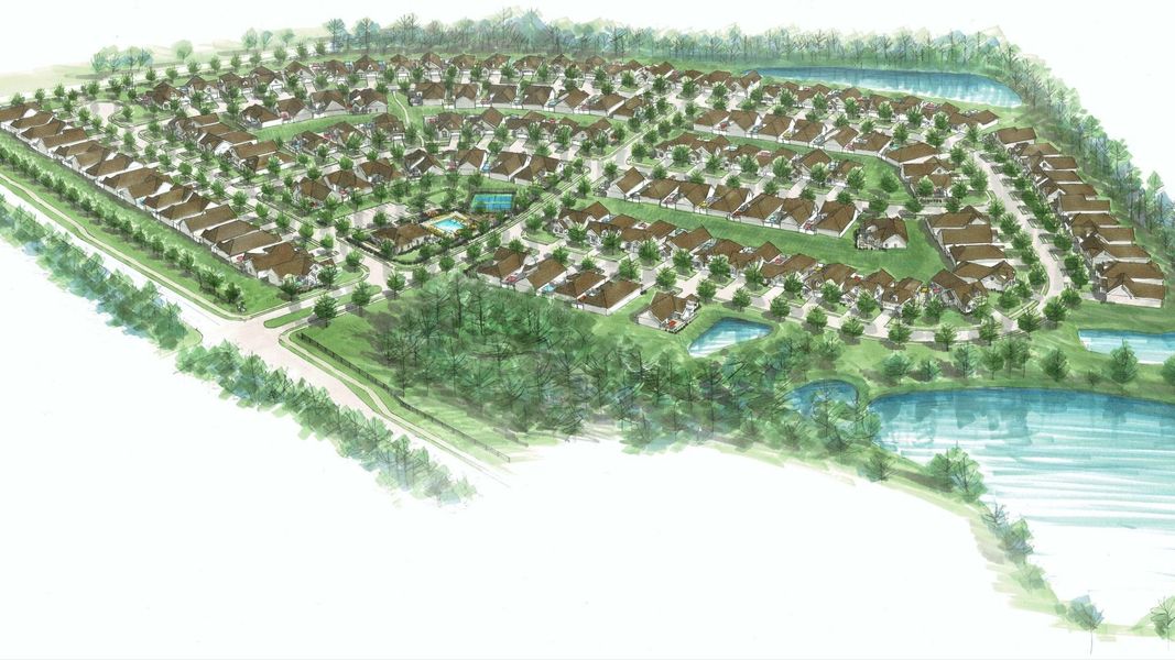 Courtyards at Bailey Farms Birds Eye Rendering Courtyards at Bailey Farms Birds Eye Rendering