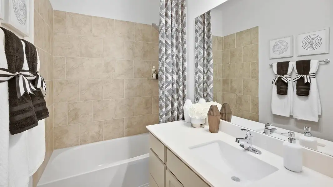 Furnished interior in a model home at Homestead in Temple (Image 29). Furnished interior in a model home at Homestead in Temple (Image 29).