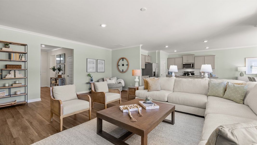 Furnished interior in a model home at Kingston Ranch at Lake Oconee in Buckhead (Image 9). Furnished interior in a model home at Kingston Ranch at Lake Oconee in Buckhead (Image 9).