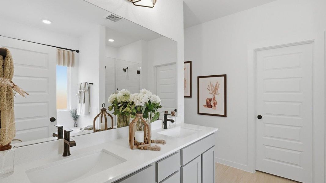 Furnished interior in a model home at The Woods in Lumberton (Image 20).