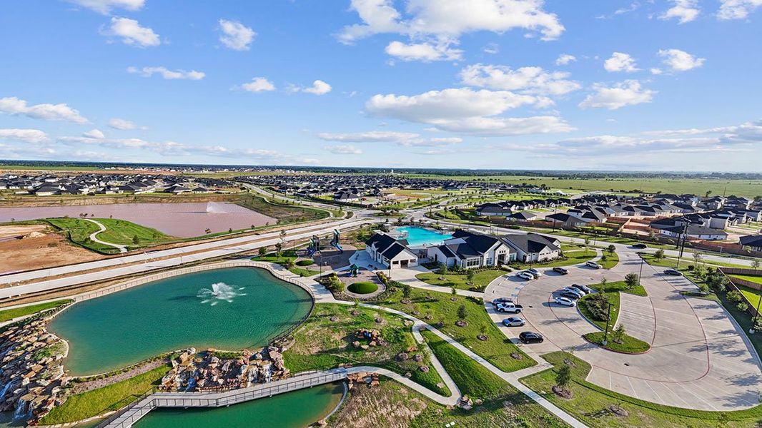 Aerial view of the Villarosa at Tamarron community in Katy, TX, showing layout and nearby surroundings (Image 12).