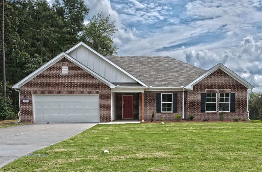 A house with a garage.