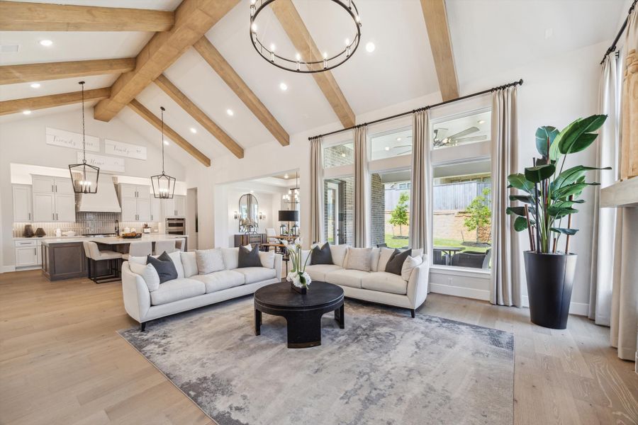 Furnished interior in a model home at The Woodlands Hills – 65' in Willis (Image 9).