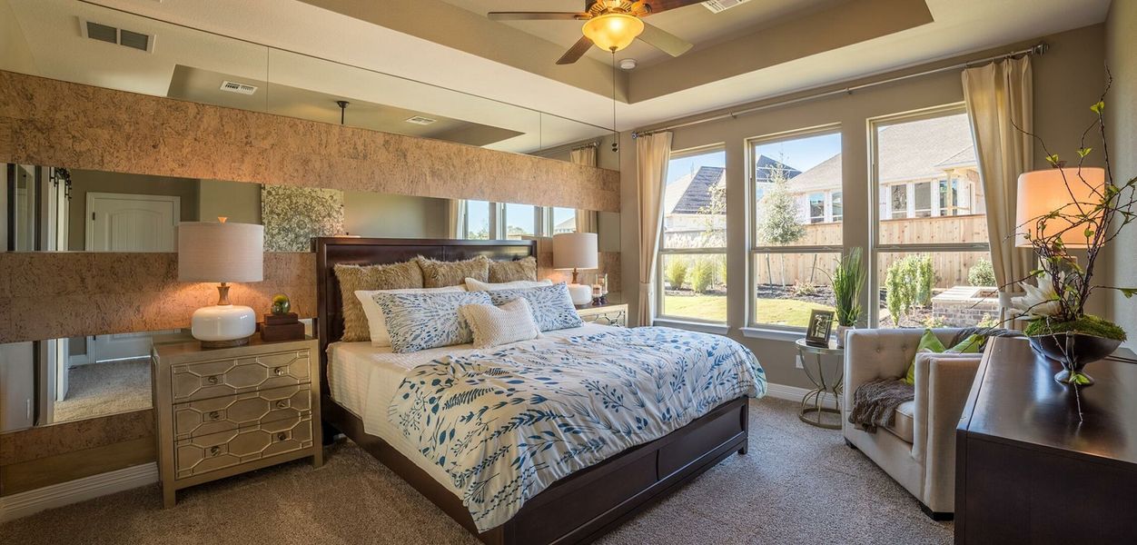 Furnished interior in a model home at Sunfield in Buda (Image 16).