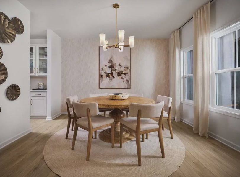 Furnished interior in a model home at Arbors at Richland Creek in Buford (Image 6).