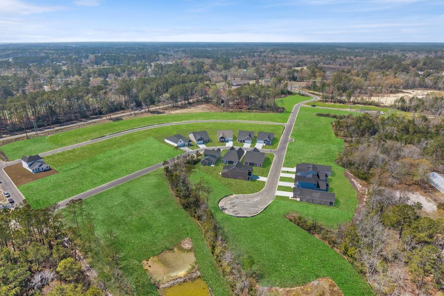 Aerial view of the Creekview Landing community in Shallotte, NC, showing layout and nearby surroundings (Image 11). Aerial view of the Creekview Landing community in Shallotte, NC, showing layout and nearby surroundings (Image 11).
