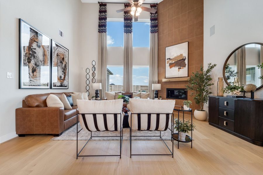 Furnished interior in a model home at Creekhaven in Iowa Colony (Image 5).
