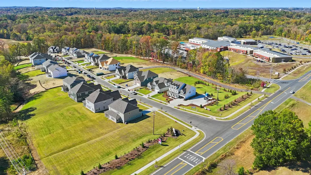 Aerial view of the Tramore community in Harrisburg, NC, showing layout and nearby surroundings (Image 1).