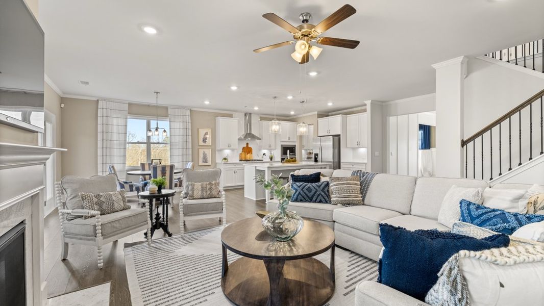 Furnished interior in a model home at Thalley Creek Estates in Cumming (Image 13).