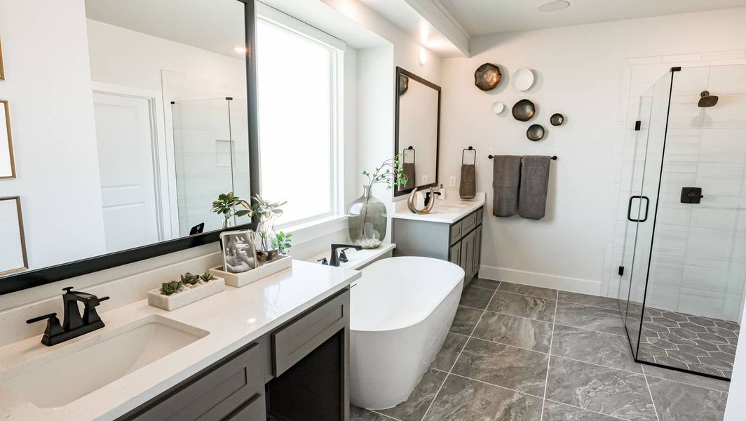 Furnished interior in a model home at Trails at Cottonwood Creek in Rowlett (Image 8). Furnished interior in a model home at Trails at Cottonwood Creek in Rowlett (Image 8).