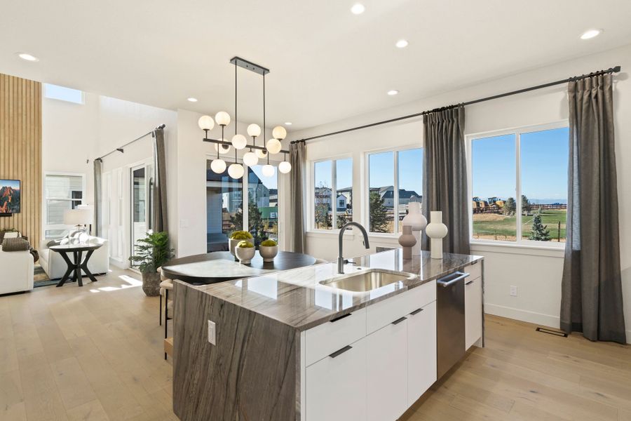 Furnished interior in a model home at Festival at RainDance in Windsor (Image 28).