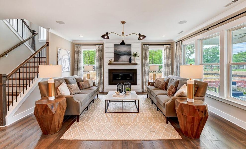 Furnished interior in a model home at Twin Creek Forsyth in Kernersville (Image 29).